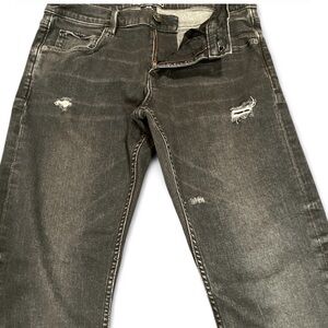 DKNY Men's Varick Skinny Fit Distressed Black Jeans Size 32x30